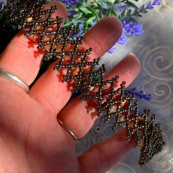 VTG Handcrafted Agate Gemstone & Seed-bead Bracelet - Picture 8 of 10